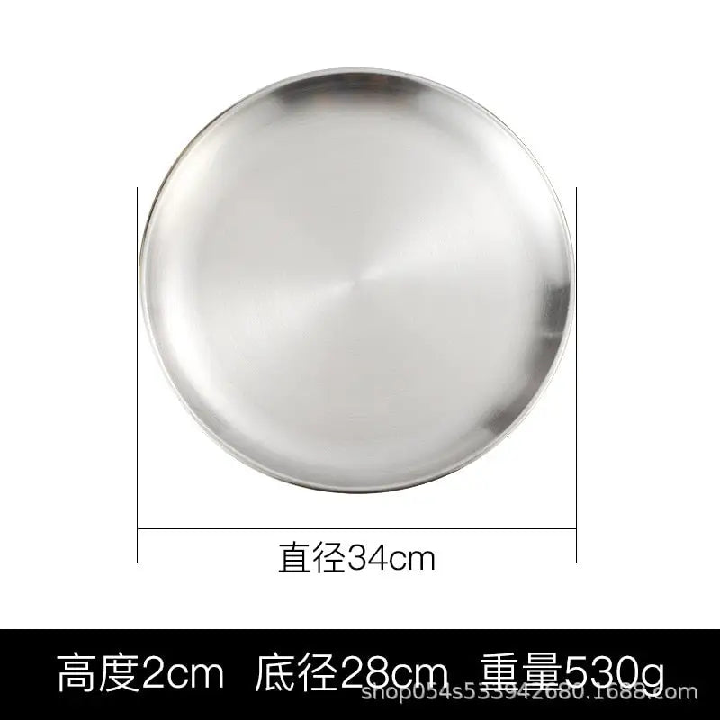 Stainless Steel Tray Cafe Plate Fruit Dish