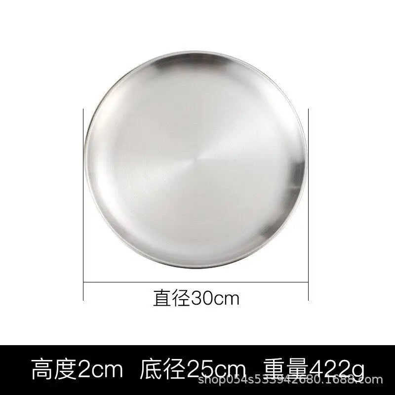 Stainless Steel Tray Cafe Plate Fruit Dish