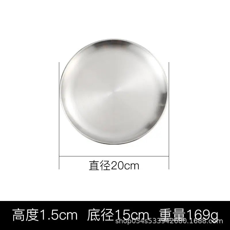 Stainless Steel Tray Cafe Plate Fruit Dish