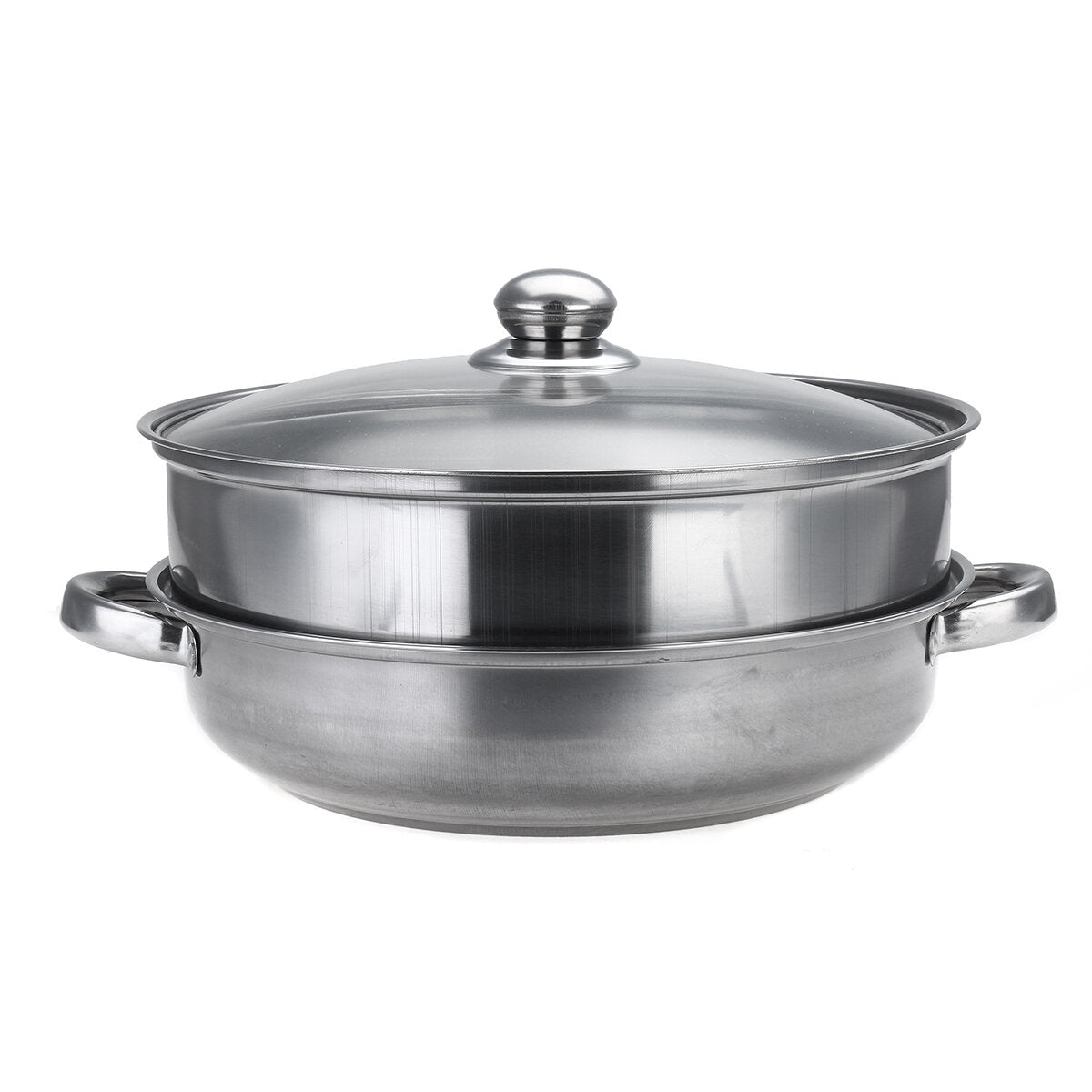 Steamer Cooker Pot Set Pan Cook Food Glass Lids Stainless