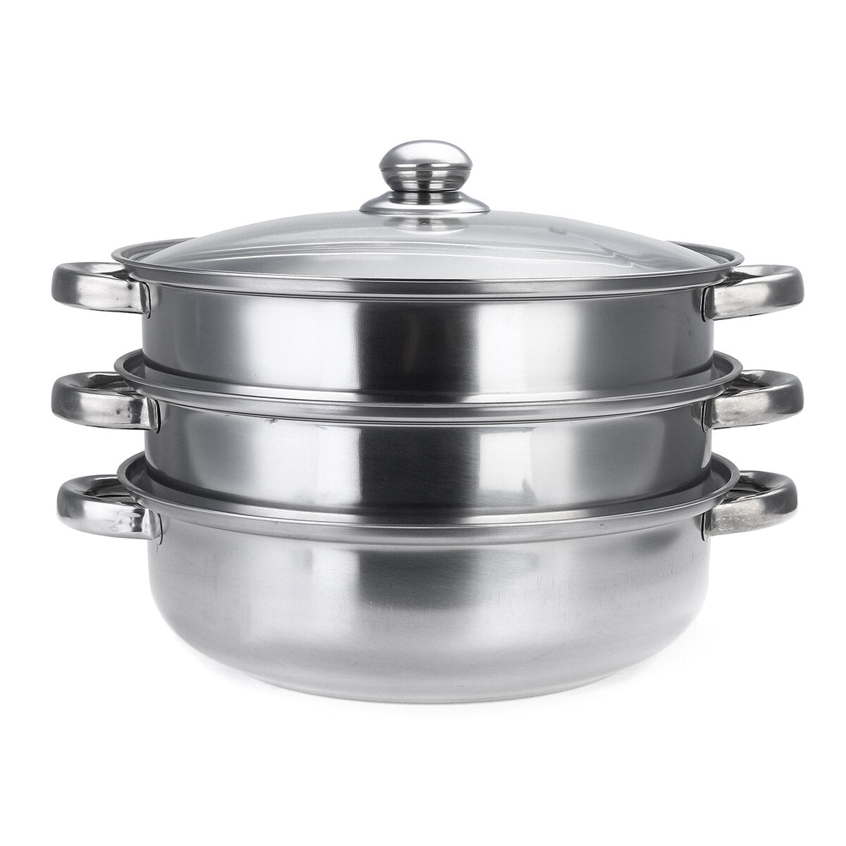 Steamer Cooker Pot Set Pan Cook Food Glass Lids Stainless