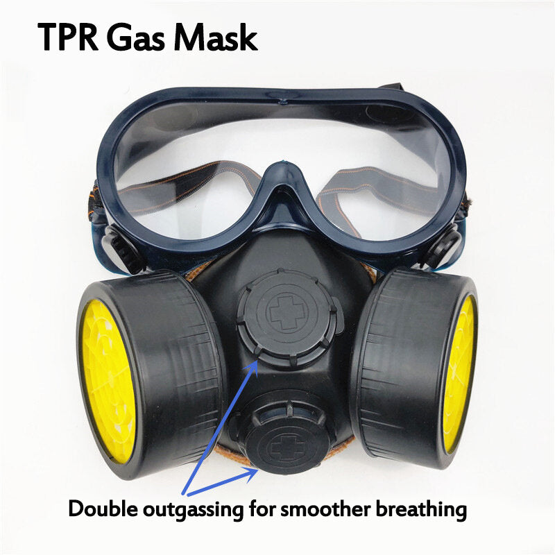 Tpr Double Gas Valvee Tank Mask Chemical Spray Paint