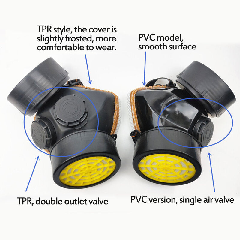 Tpr Double Gas Valvee Tank Mask Chemical Spray Paint