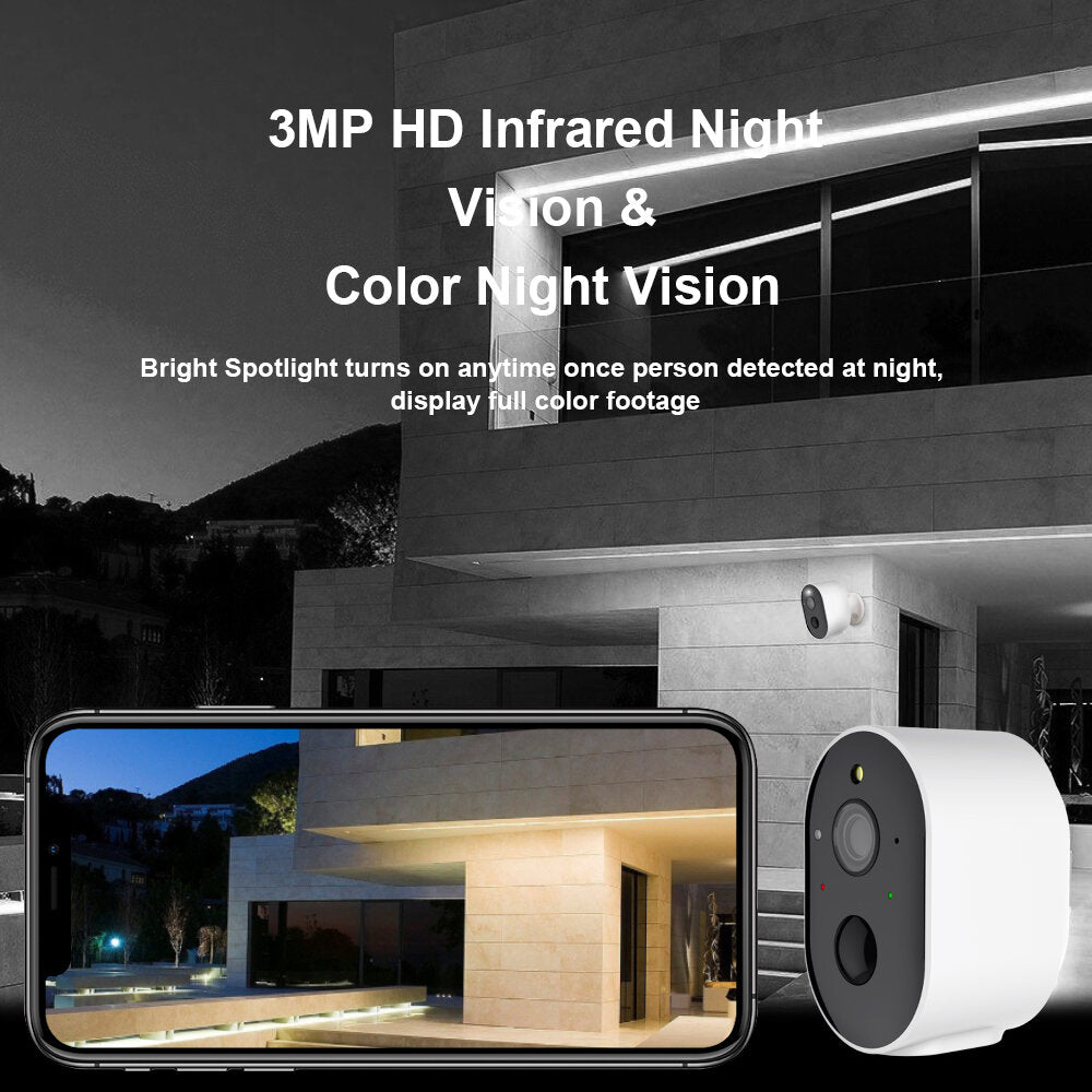 Tuya 3mp Wifi Security Camera Outdoor Wireless Solar