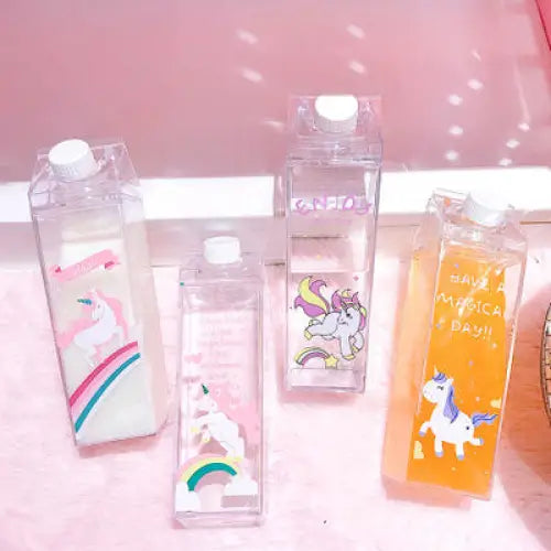 Unicorn Cartoon Water Bottle - 500ml Drink Box
