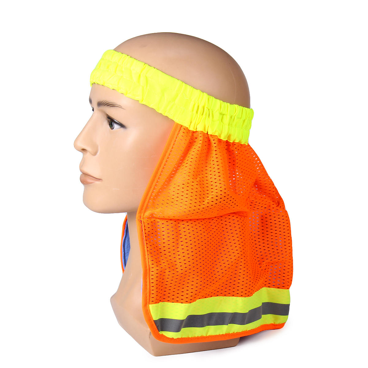 Universal Size Pva Work Hat Neck Shield Sun Shade Stripe