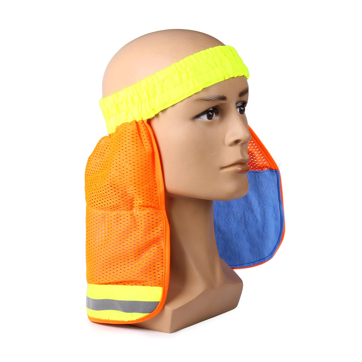 Universal Size Pva Work Hat Neck Shield Sun Shade Stripe