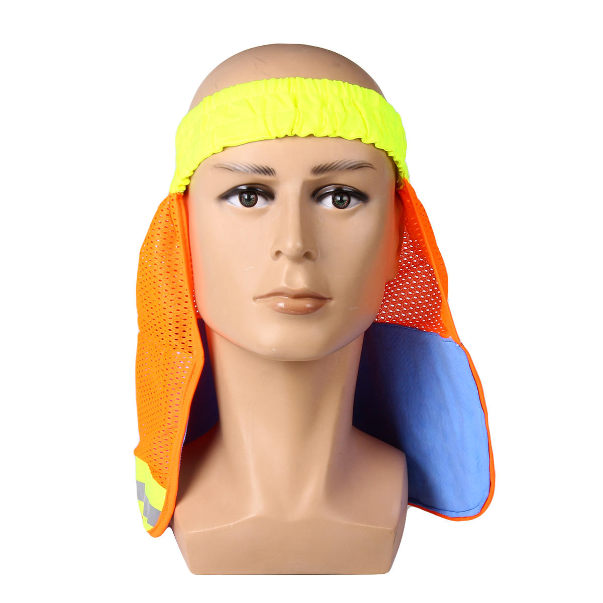 Universal Size Pva Work Hat Neck Shield Sun Shade Stripe