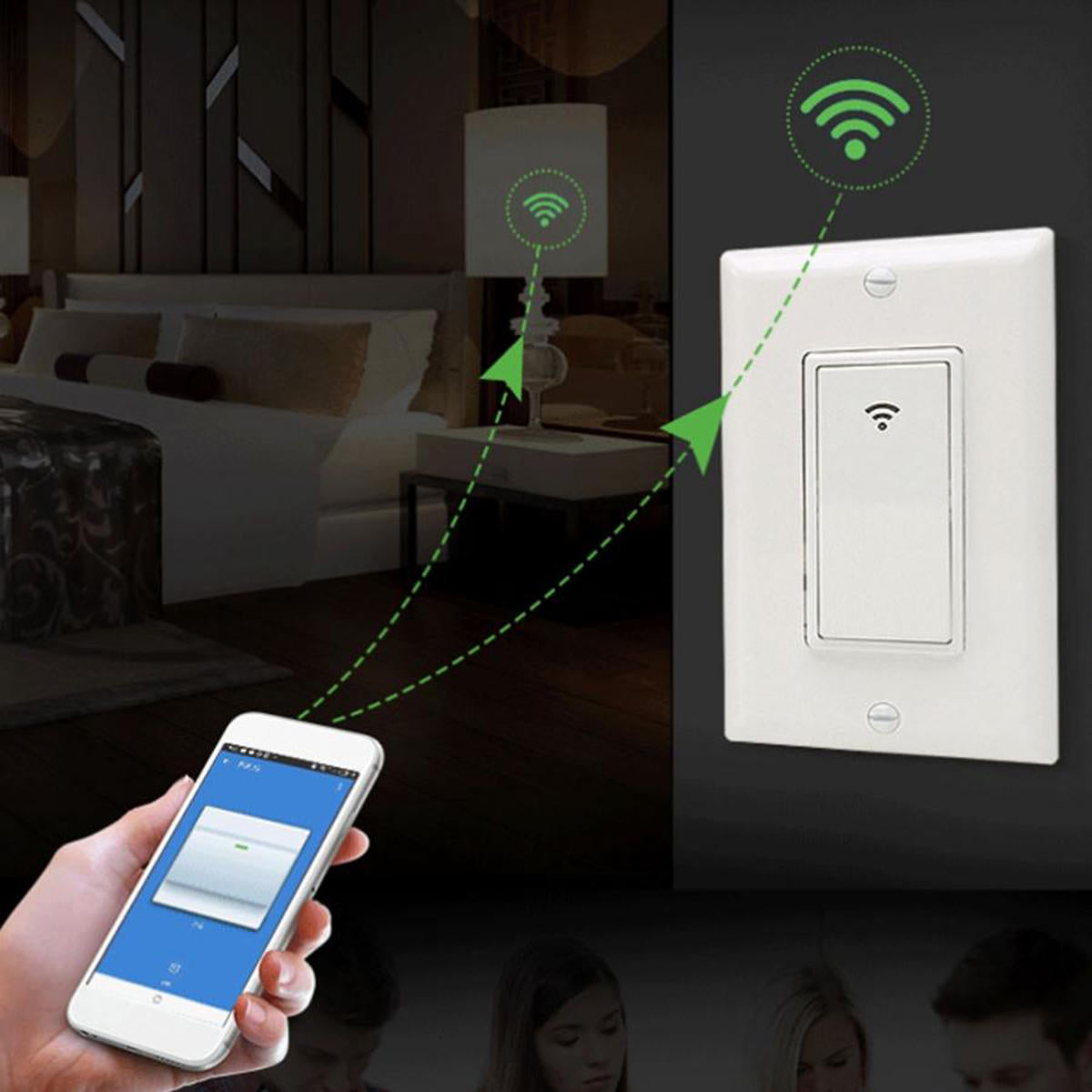 Wifi Smart Wall Light Wireless Touch Panel Switch App Timing