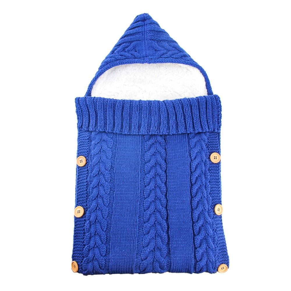 Winter Warm Infant Baby Sleeping Bag Button Knit Swaddle