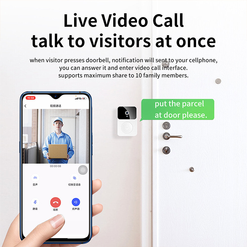 Wireless Video Doorbell Smart Camera 2.4g Wifi Hd Call