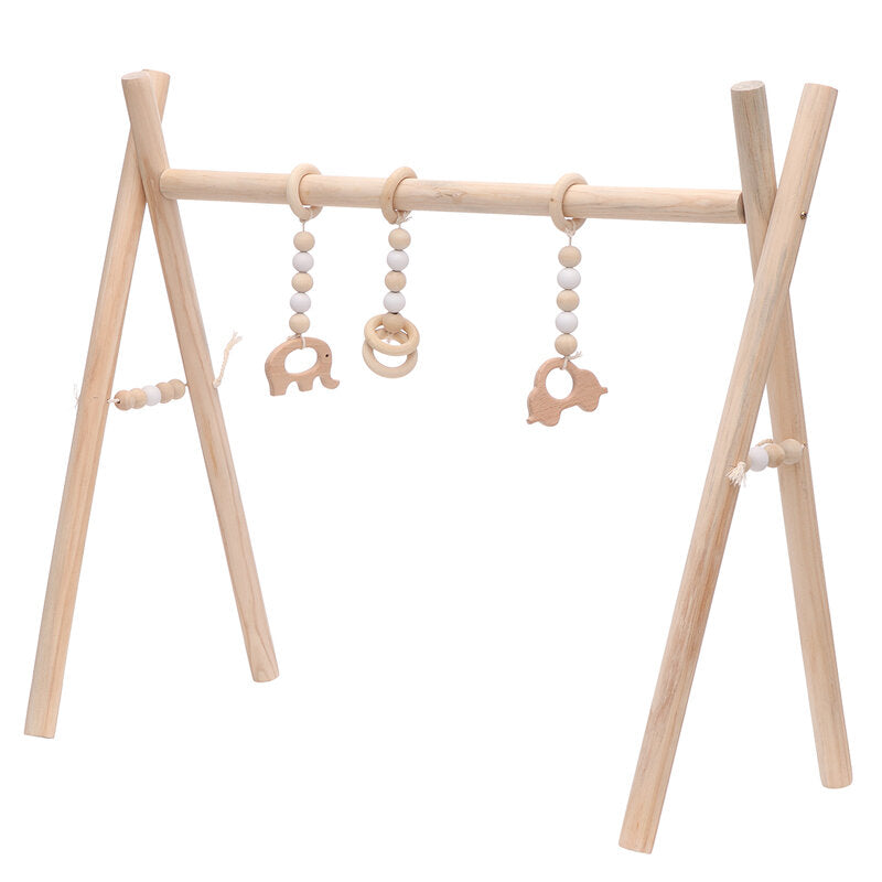 Wooden Baby Gym Toy Non Toxic Organic Play Stand Nursery Fun