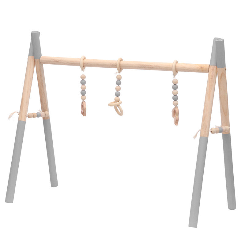 Wooden Baby Gym Toy Non Toxic Organic Play Stand Nursery Fun