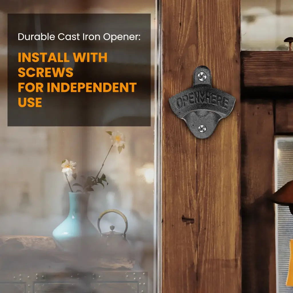 Wooden Wall Mounted Bottle Opener With Magnetic Catch