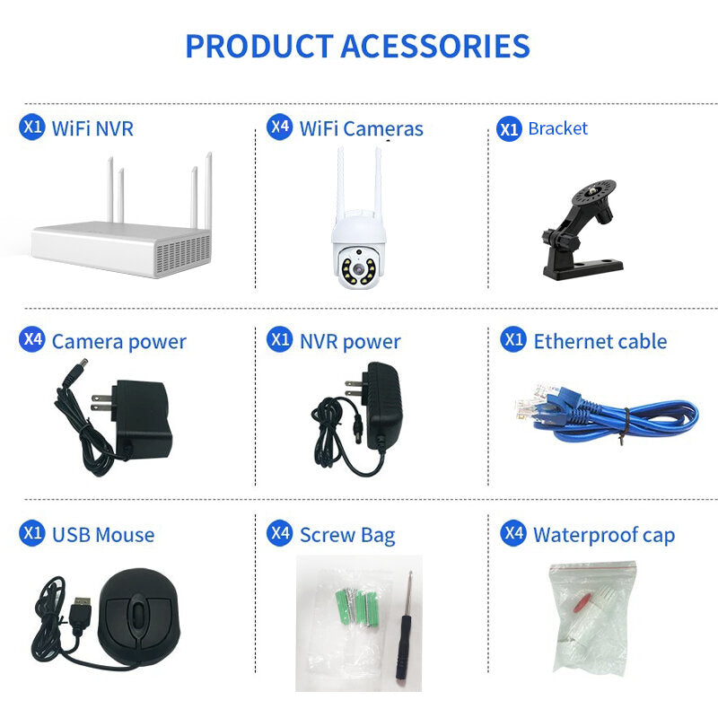 Xiaovv 4ch 3mp Security Camera System Surveillance H.265+