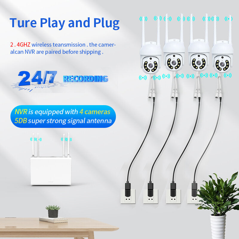 Xiaovv 4ch 3mp Security Camera System Surveillance H.265+