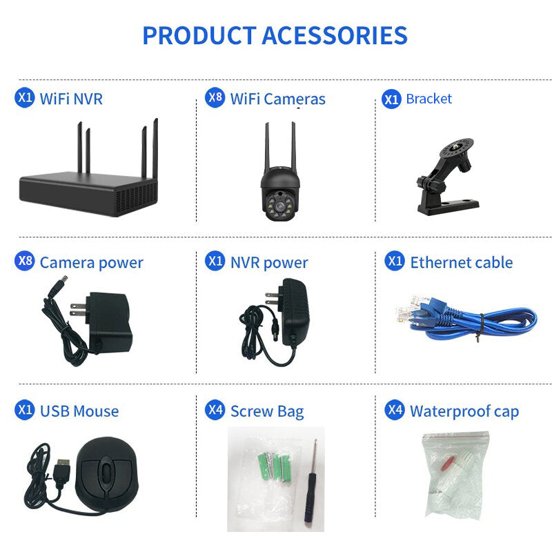 Xiaovv 8ch 3mp Security Camera System Surveillance H.265+