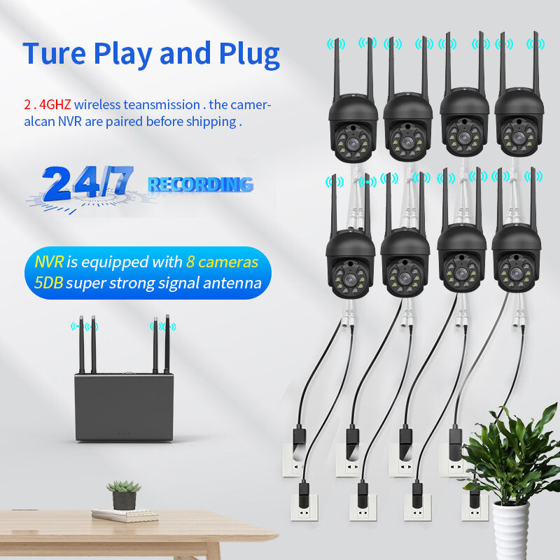 Xiaovv 8ch 3mp Security Camera System Surveillance H.265+