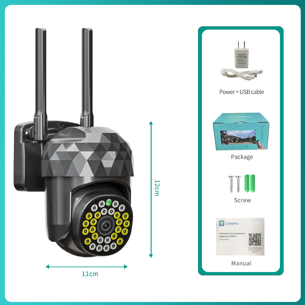 Xiaovv V380pro Hd 2mp Wifi Ip Camera Waterproof Infrared