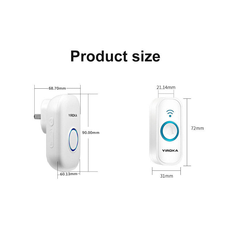 Yiroka W101 433mhz Wireless Doorbell 150m Long Distance Home