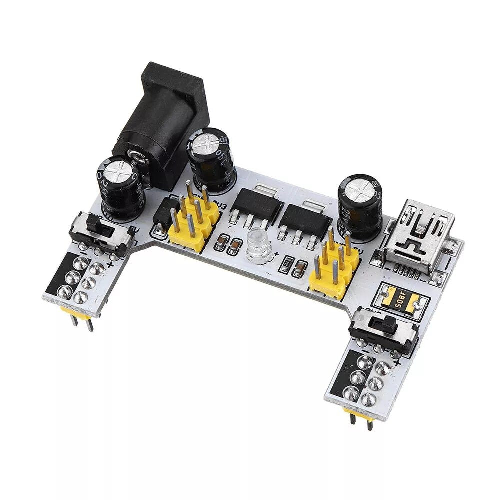 5Pcs MB102 2 Channel 3.3V 5V Breadboard Power Supply Module White Breadboard Dedicated Power Module MB-102 Solderless Bread Board
