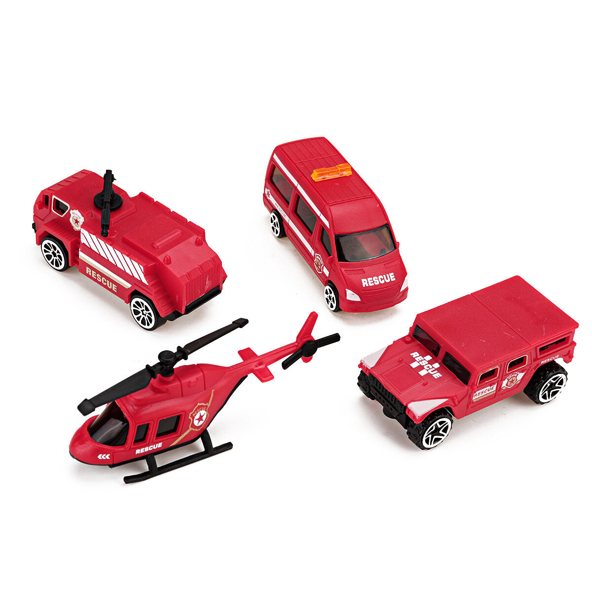 Fire Fighting Suit / Engineering Suit / 4 Red Cars / 4 Yellow Cars Deformation Fire Fighting Engineering Cars Storage Parking Lot Puzzle Inertia Car Model Toys