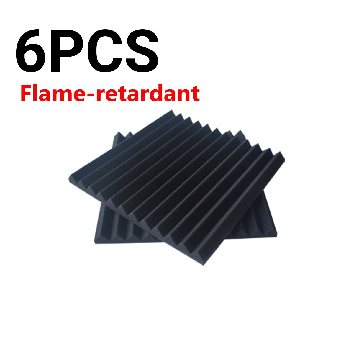 6PCS Acoustic Foam Panel Sound Stop Absorption Sponge Studio KTV 25x25x2cm