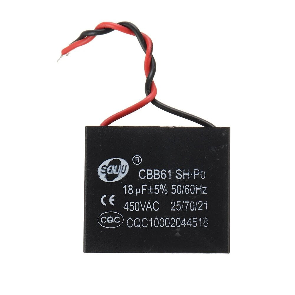 CBB61 3Pcs 18UF Starting Capacitance 450V AC Fan Capacitor CBB Motor Run Capacitor