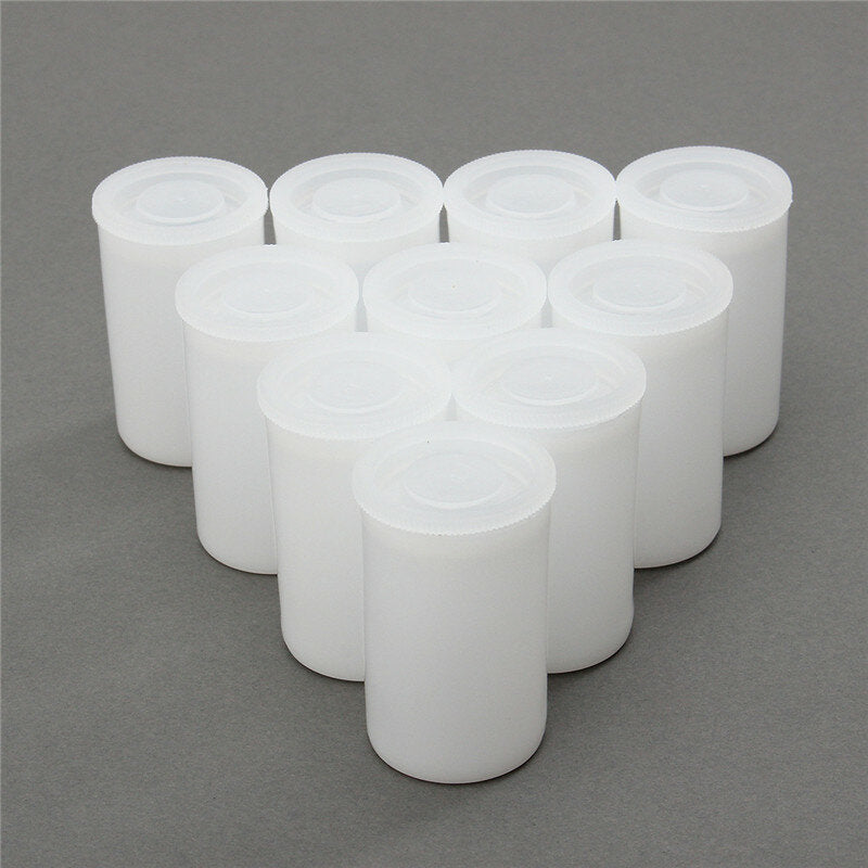 10Pcs Empty Black White Bottle 35mm Film Cans Canisters Containers for Kodak Fuji