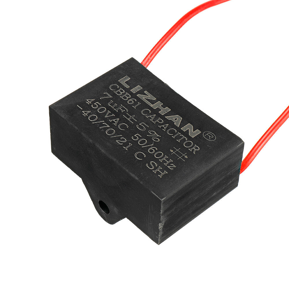 10pcs CBB61 450V 7uf Starting Capacitance AC Fan Capacitor CBB Motor Run Capacitor 450V 7F