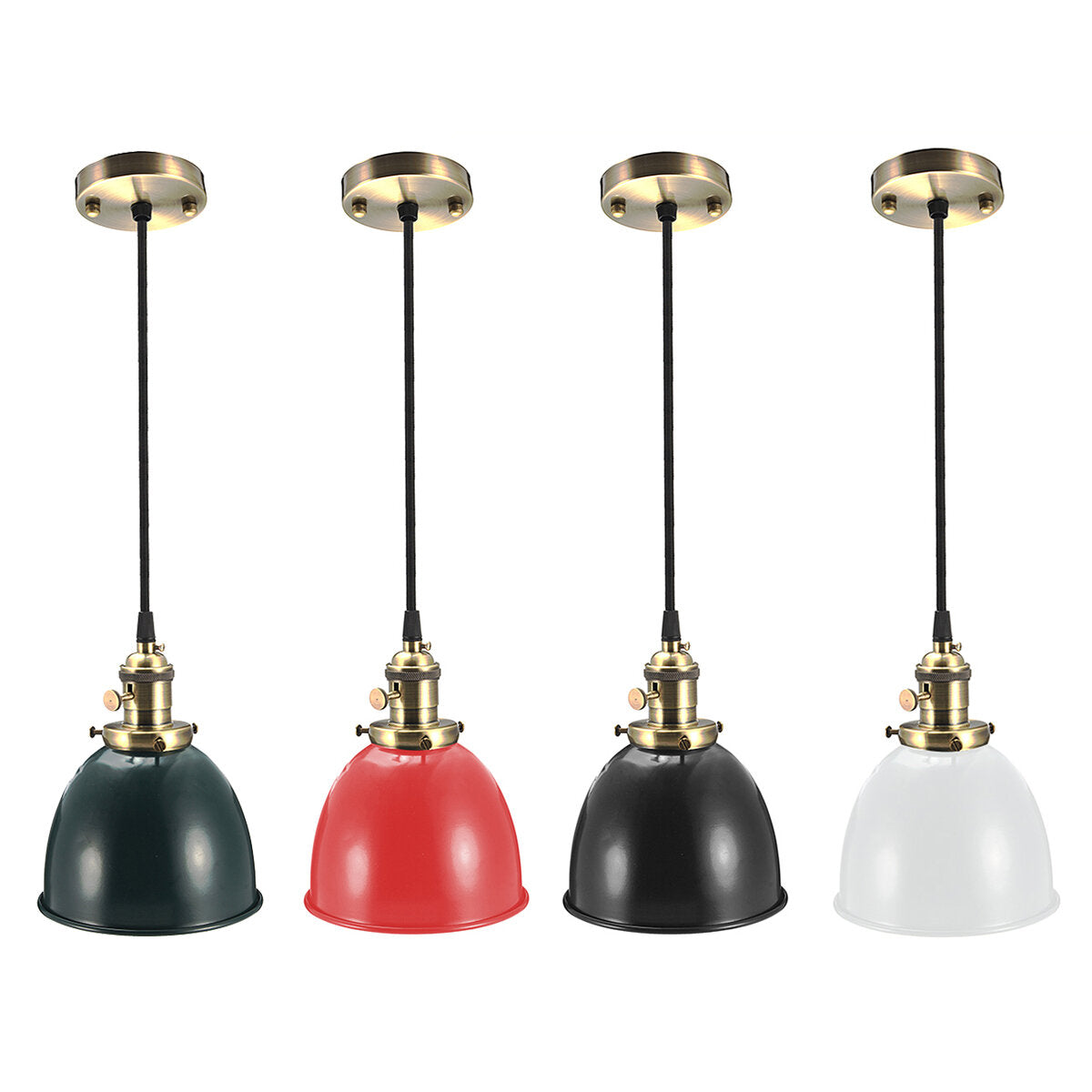 Elfeland Cafe Style Retro Ceiling Light Pendant Metal Shade-Modern Rustic Industrial Vintage Look-E27 Socket Height-adjustable Lampshade-for Loft Bar Cafe Light Ceiling Lamp Shade
