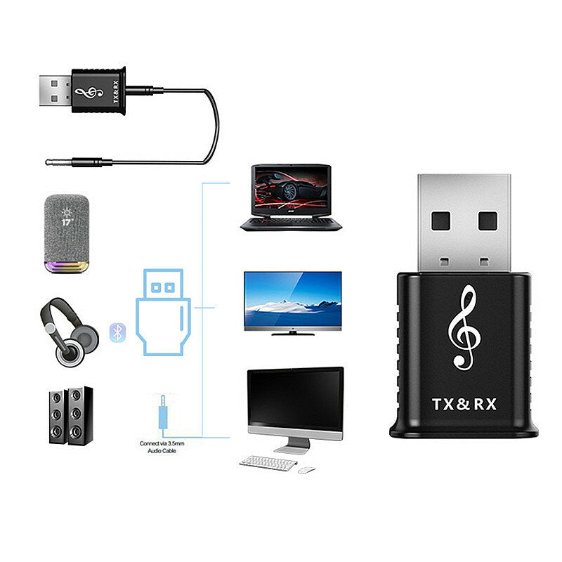 Bakeey MSD168 2 In 1 bluetooth 5.0 USB Receiver Transmitter Wireless Audio Adapter for PC TV Headphone