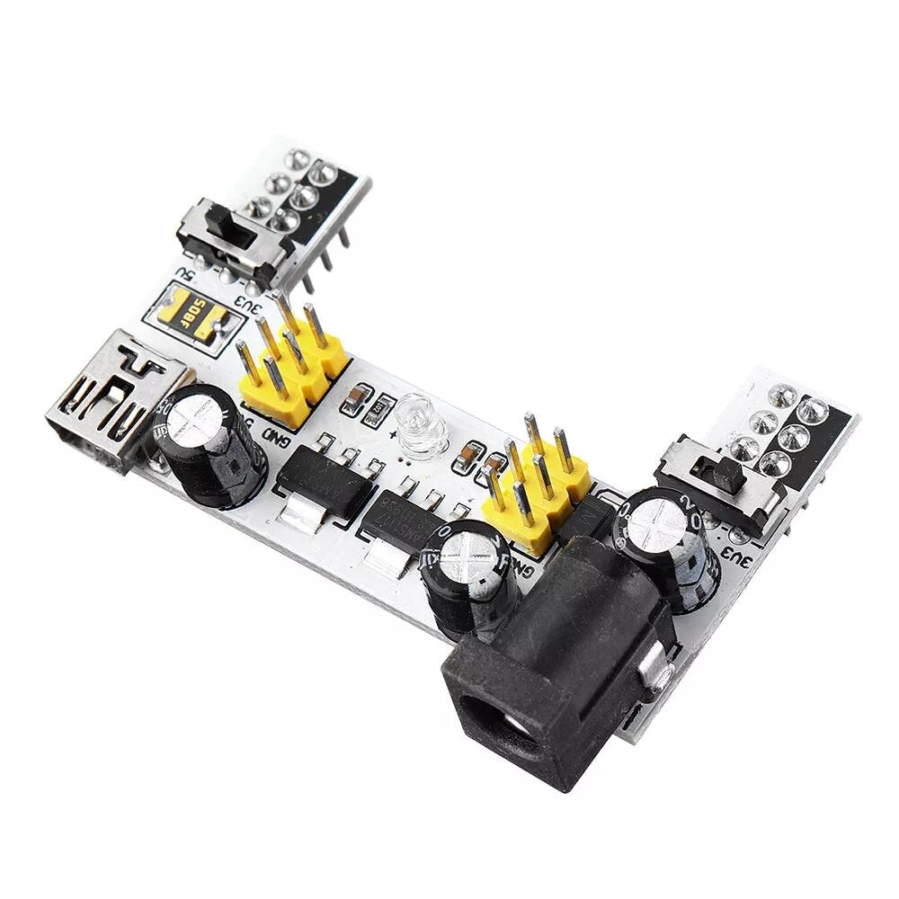 5Pcs MB102 2 Channel 3.3V 5V Breadboard Power Supply Module White Breadboard Dedicated Power Module MB-102 Solderless Bread Board