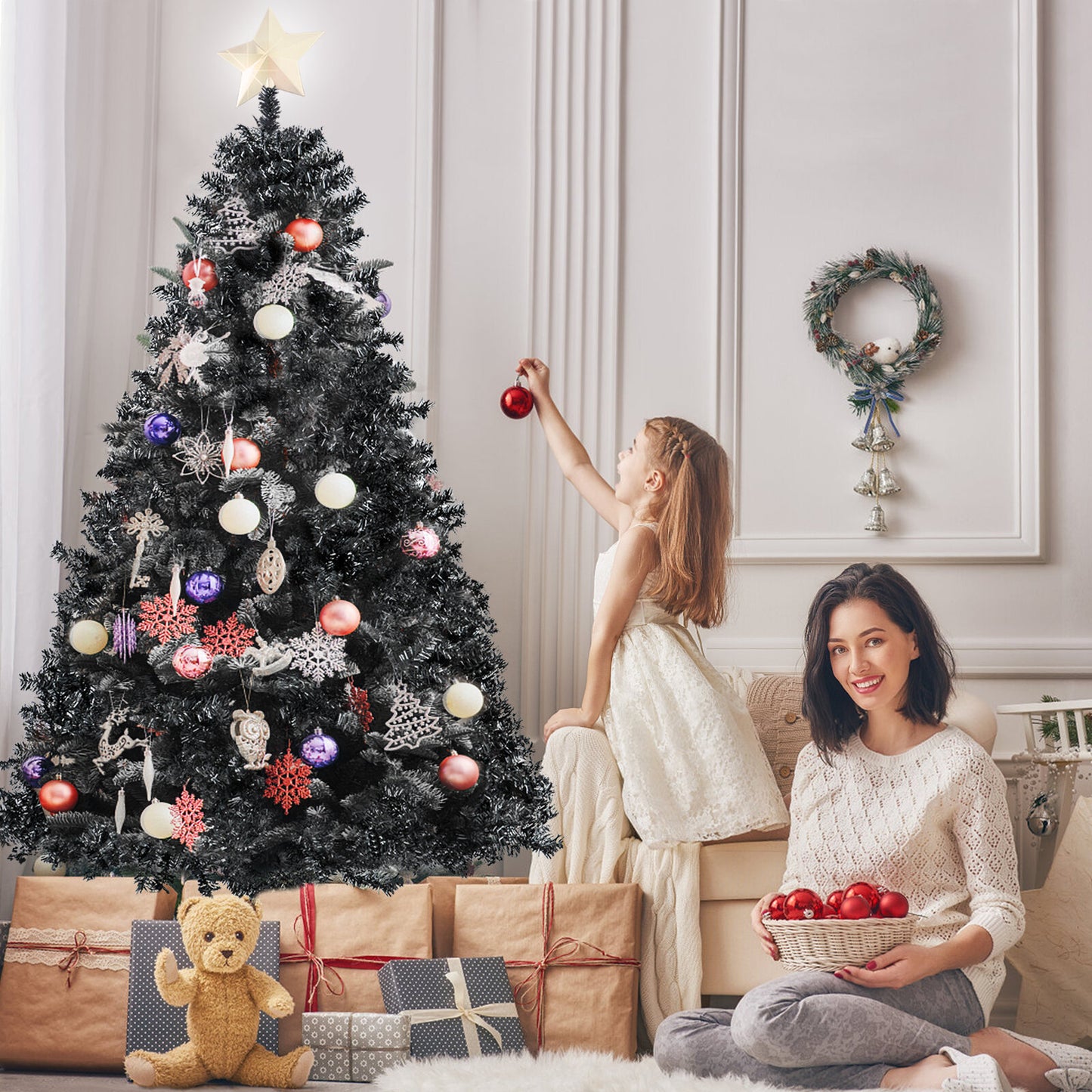 KINGSO 7.5FT Christmas Tree Christmas Party Home Decoration