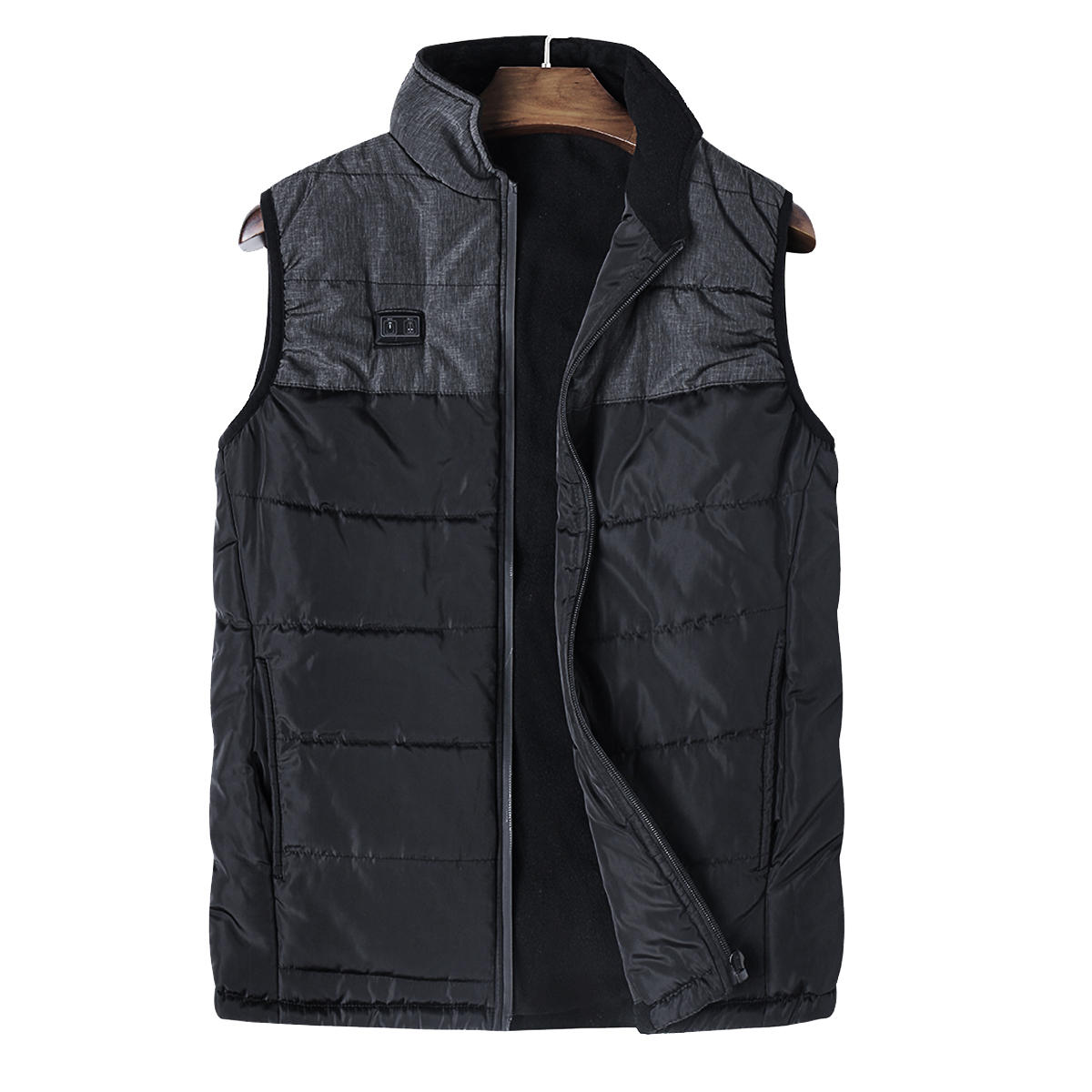 Dual Control Electric Vest Heated Outdoor Jacket USB Warm Up Heating Pad Winter Body Warmer