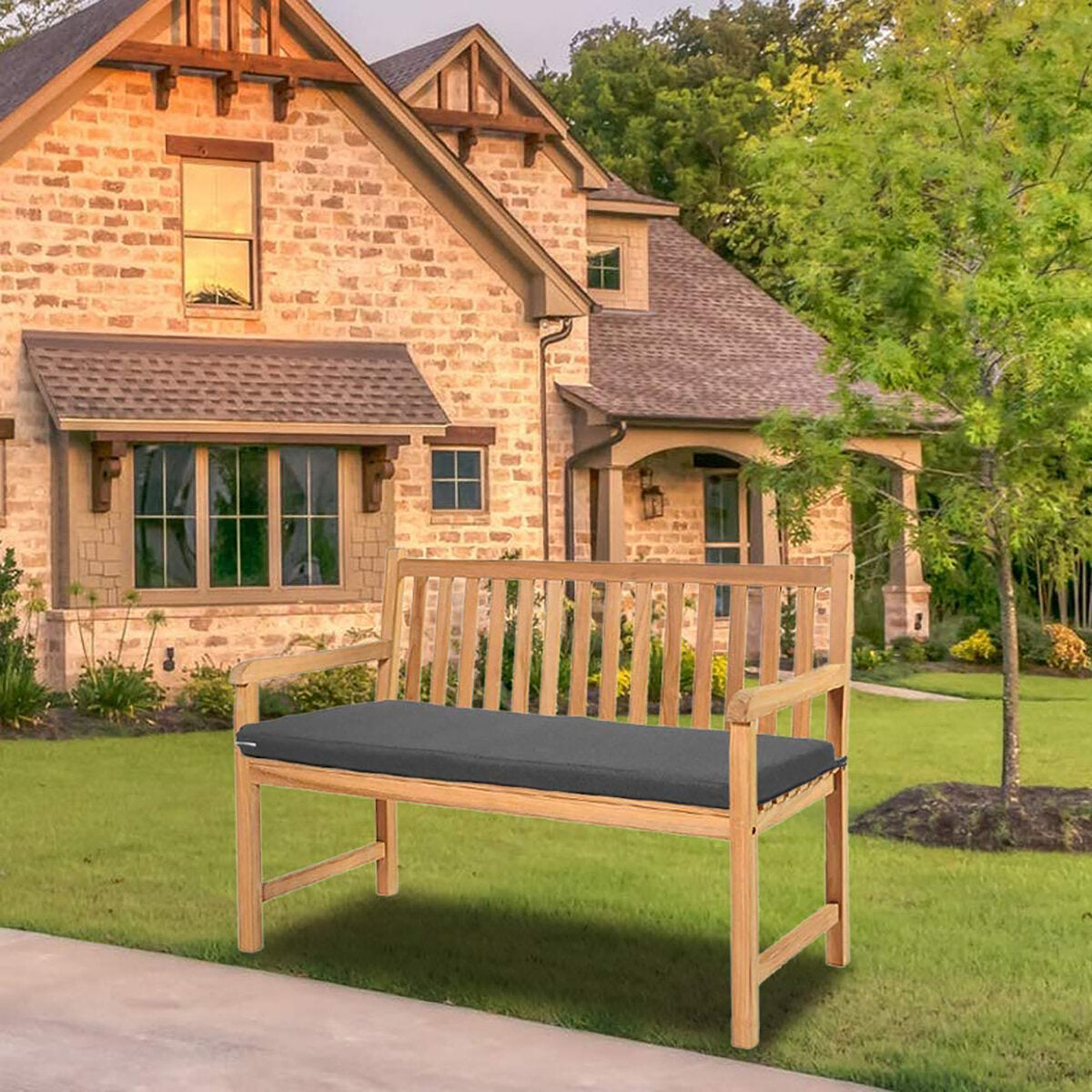 Outdoor Chair Cushion Waterproof Bench Seat Mat Soft Long Chair Pads Camping Garden Patio Furniture