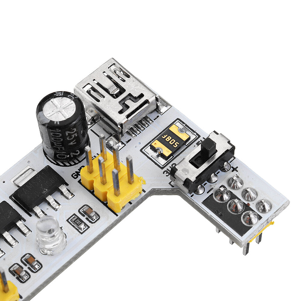 5Pcs MB102 2 Channel 3.3V 5V Breadboard Power Supply Module White Breadboard Dedicated Power Module MB-102 Solderless Bread Board