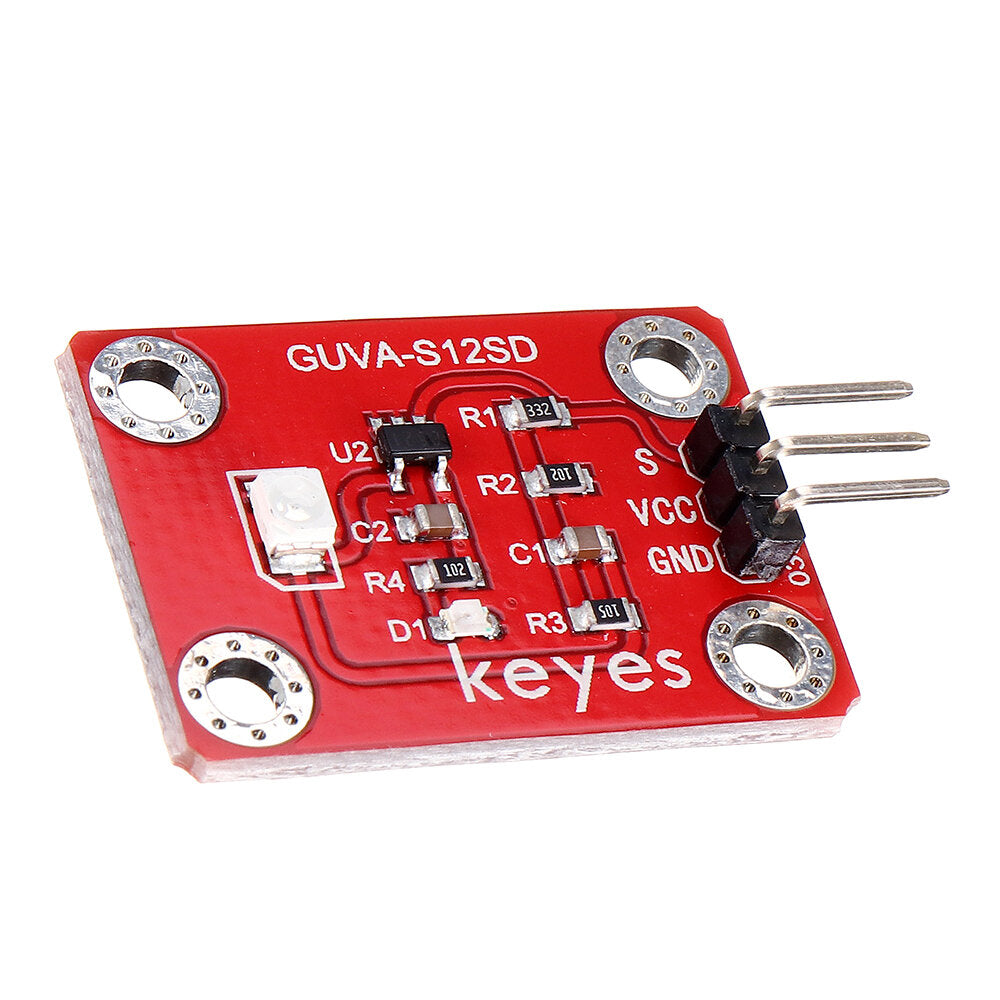 Keyes Brick GUVA-S12SD 3528 Ultraviolet Sensor(Pad hole) with Pin Header Module Analog Signal 240-370nm