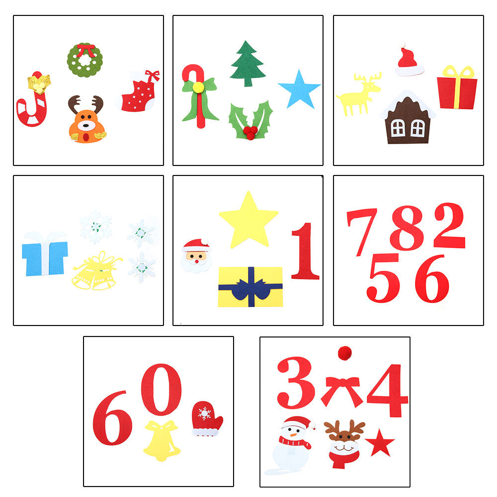JETEVEN DIY Felt Christmas Tree for Kids Wall Christmas Decorations Christmas Countdown Advent Calendar 3.2FT 37pcs Ornaments Merry Christmas Decorations