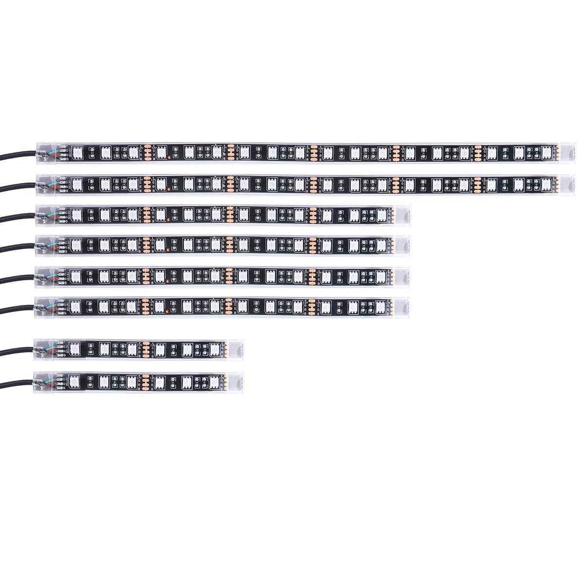 AMBOTHER 8Pcs Motorcycle LED Light Kits Strips DC 12-Volt Waterproof RGB Multi-Color Underglow Neon Ground Effect Atmosphere Lights with Remote and Adhesives Clips