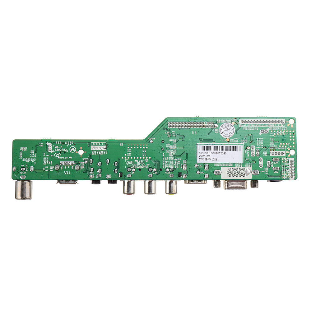 Digital Signal M3663.03B DVB-T2 Universal LCD TV Controller Driver Board TV/PC/VGA/HDMI/USB+7 Key Button+2ch 6bit 30pins LVDS Cable+1 Lamp Inverter