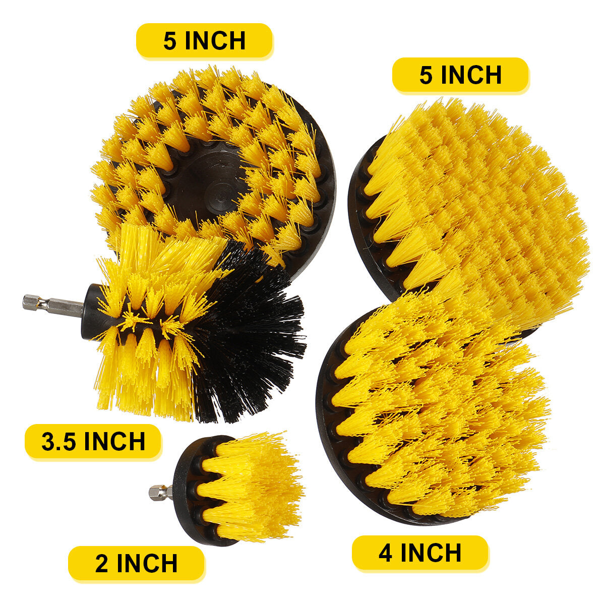 5Pcs Scrub Brush Drill Attachment Kit Power Scrubber Cleaning Brushes Grout Tile
