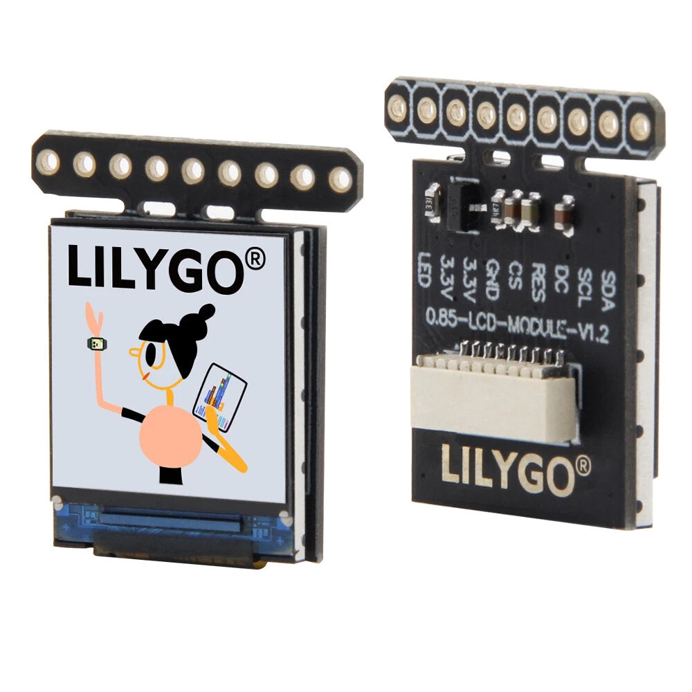 LILYGO T-0.85 Inch LCD Module GC9107 Full Color Display IPS 128*128 Screen Development Board PH1.0mm Cable Holder For Arduino