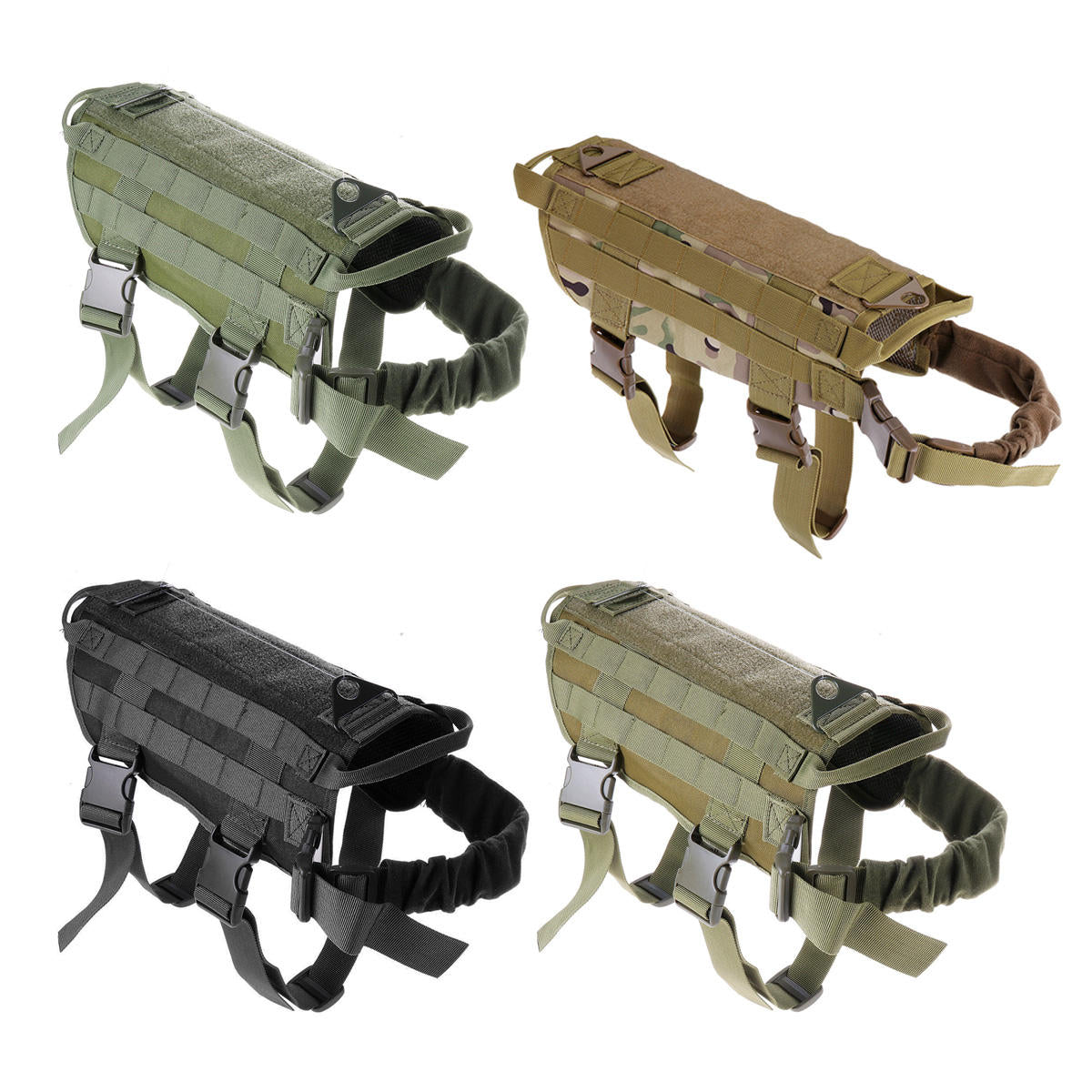 S 1000D Nylon Waterproof Dog Tactical Vest Military Training Clothes Pet Trainer with 3 Bags-L