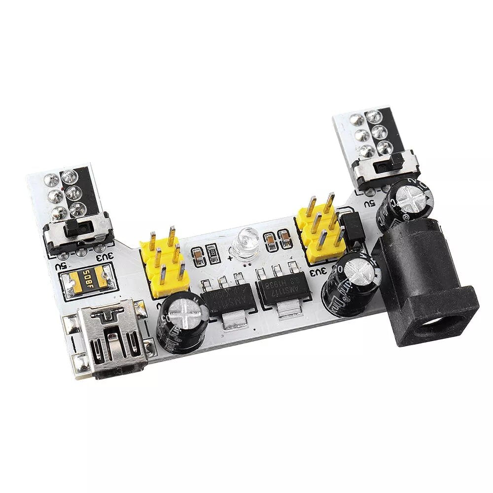 5Pcs MB102 2 Channel 3.3V 5V Breadboard Power Supply Module White Breadboard Dedicated Power Module MB-102 Solderless Bread Board