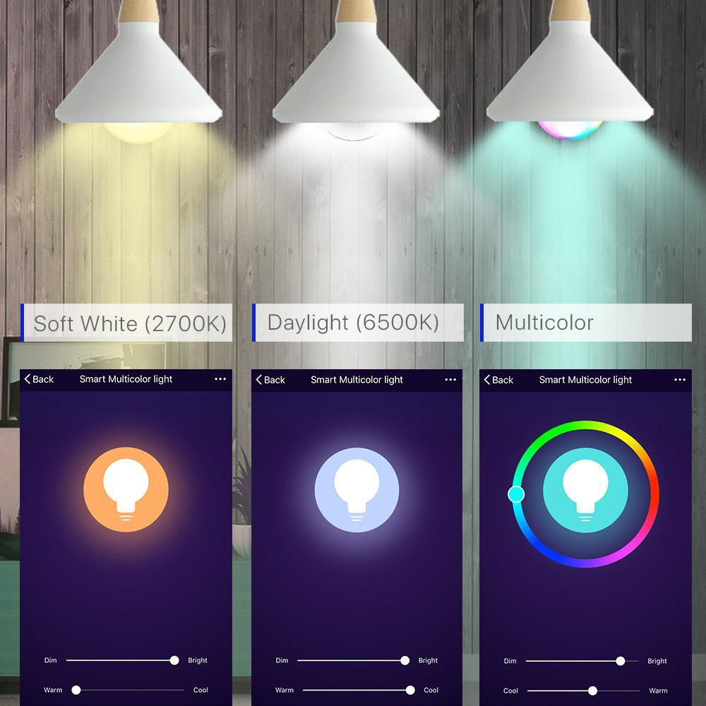 Lombex E27 10W RGBWW WIFI APP Voice Control Smart LED Light Bulb Work with Amazon Alexa AC110-255V