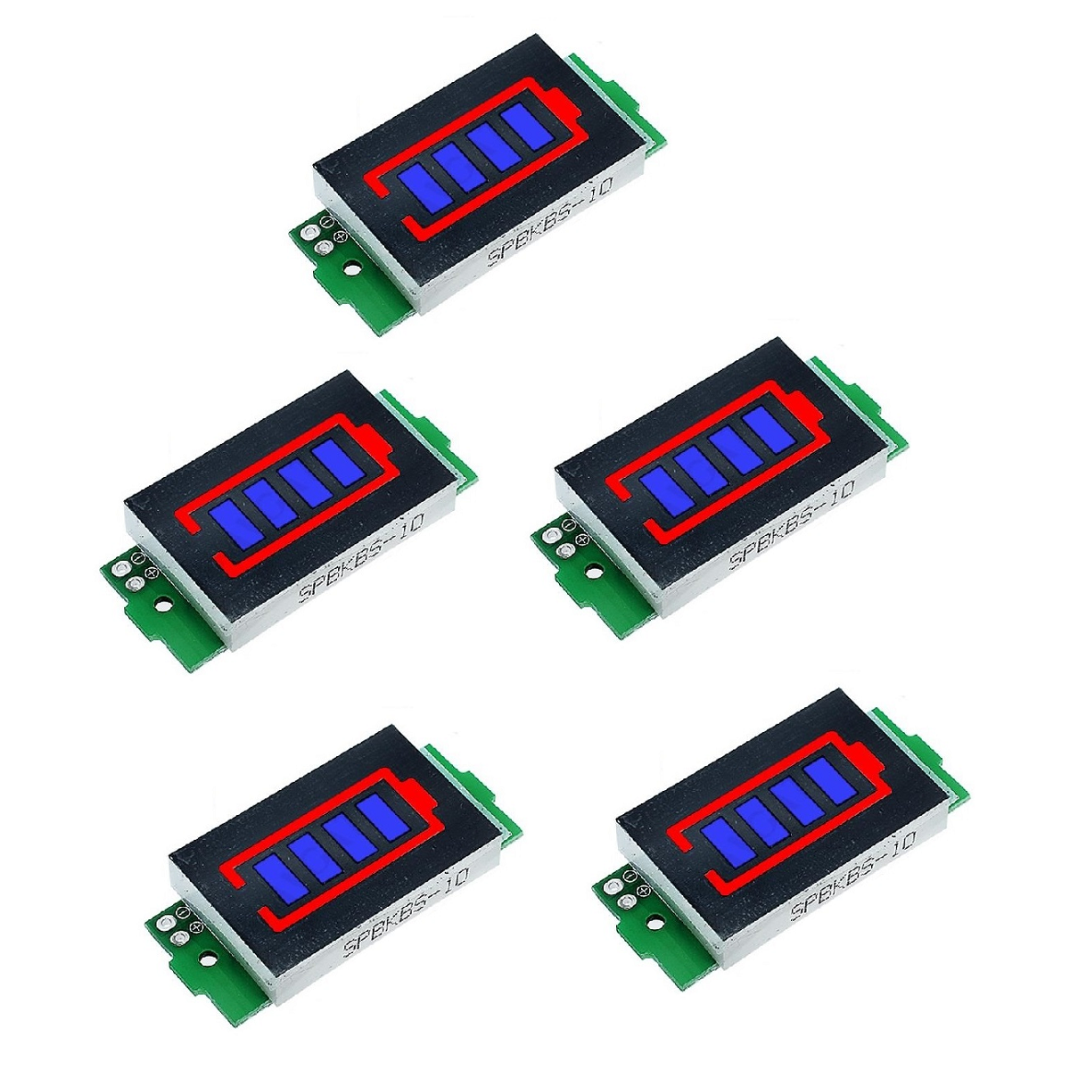 5Pcs 1S-8S Single 3.7V Lithium Battery Capacity Indicator Module 4.2V Blue Display Electric Vehicle Battery Power Tester Li-ion