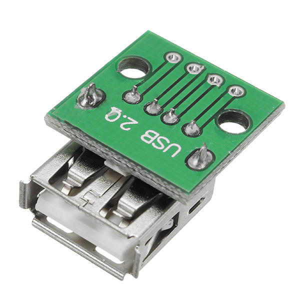 2Pcs USB 2.0 Female Head Socket To DIP 2.54mm Pin 4P Adapter Board