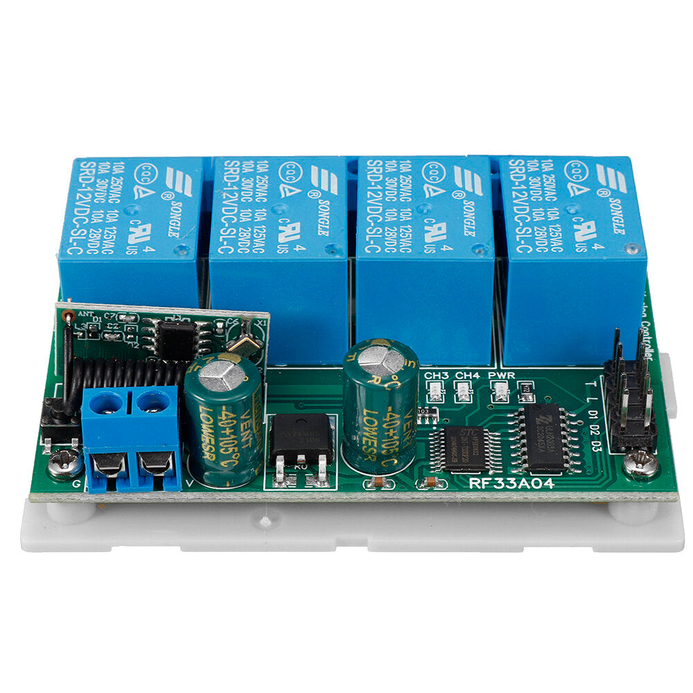 RF33A04 433M 4CH Security Remote Keyless Controller Rolling Code HCS301 Remote Key Transmitter DC 12V
