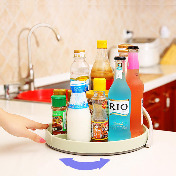 KC-SR04 360 Degree Rotating Drawer Seasoning Bottle Organizer Turntable Storage Rack Holder
